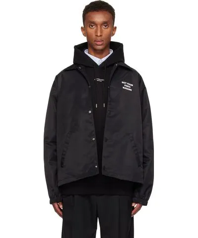 Drôle de Monsieur Black 'La Veste Slogan' Coach Jacket