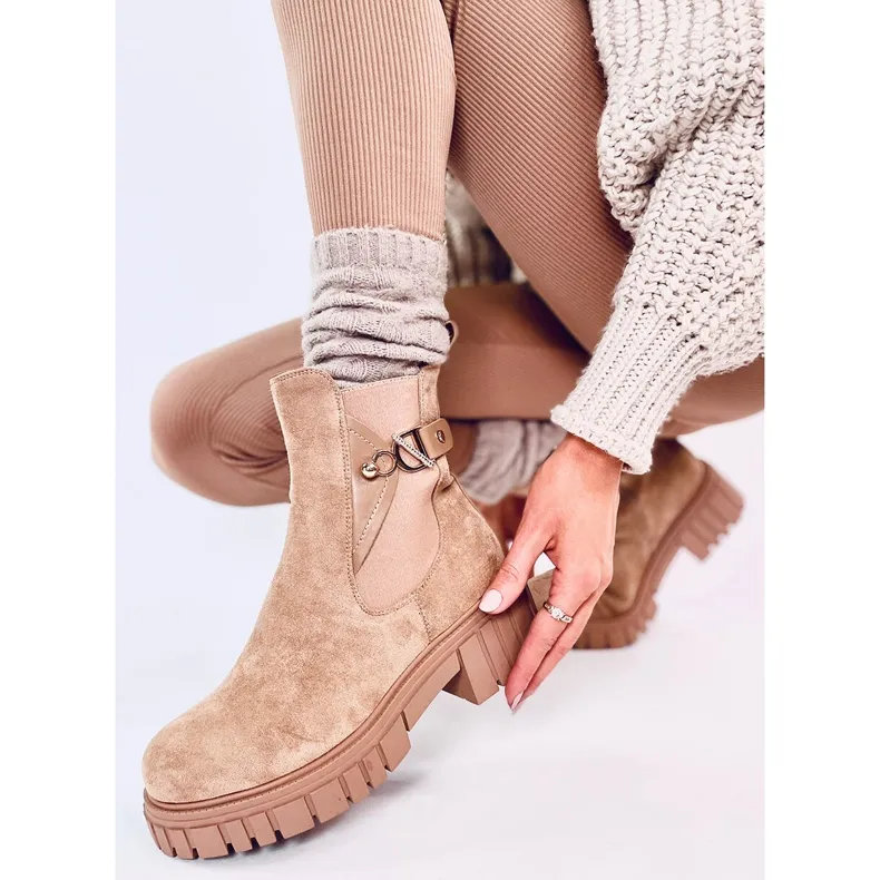 Errol Beige platform Chelsea boots