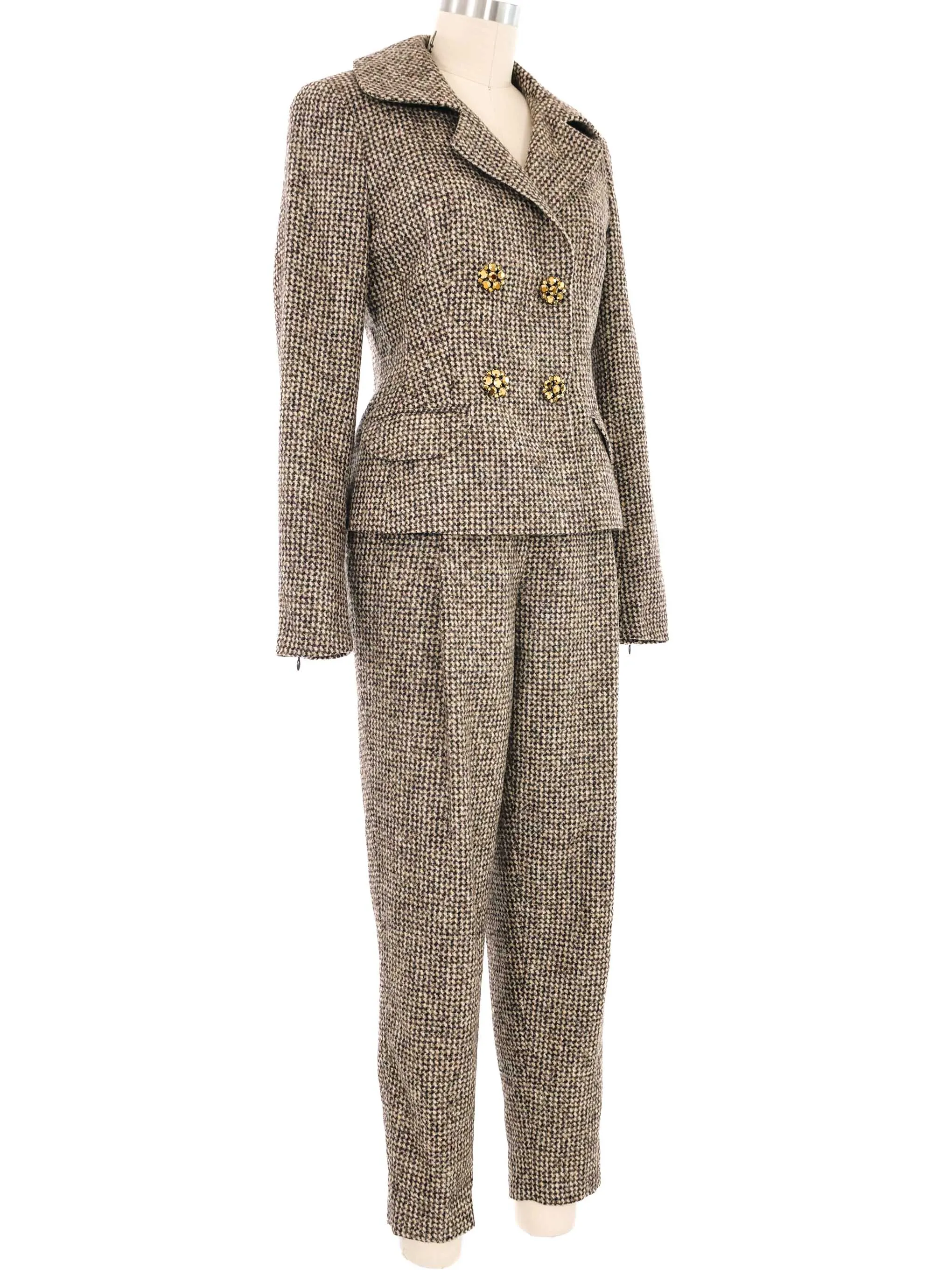 Escada Alpaca Tweed Pant Suit