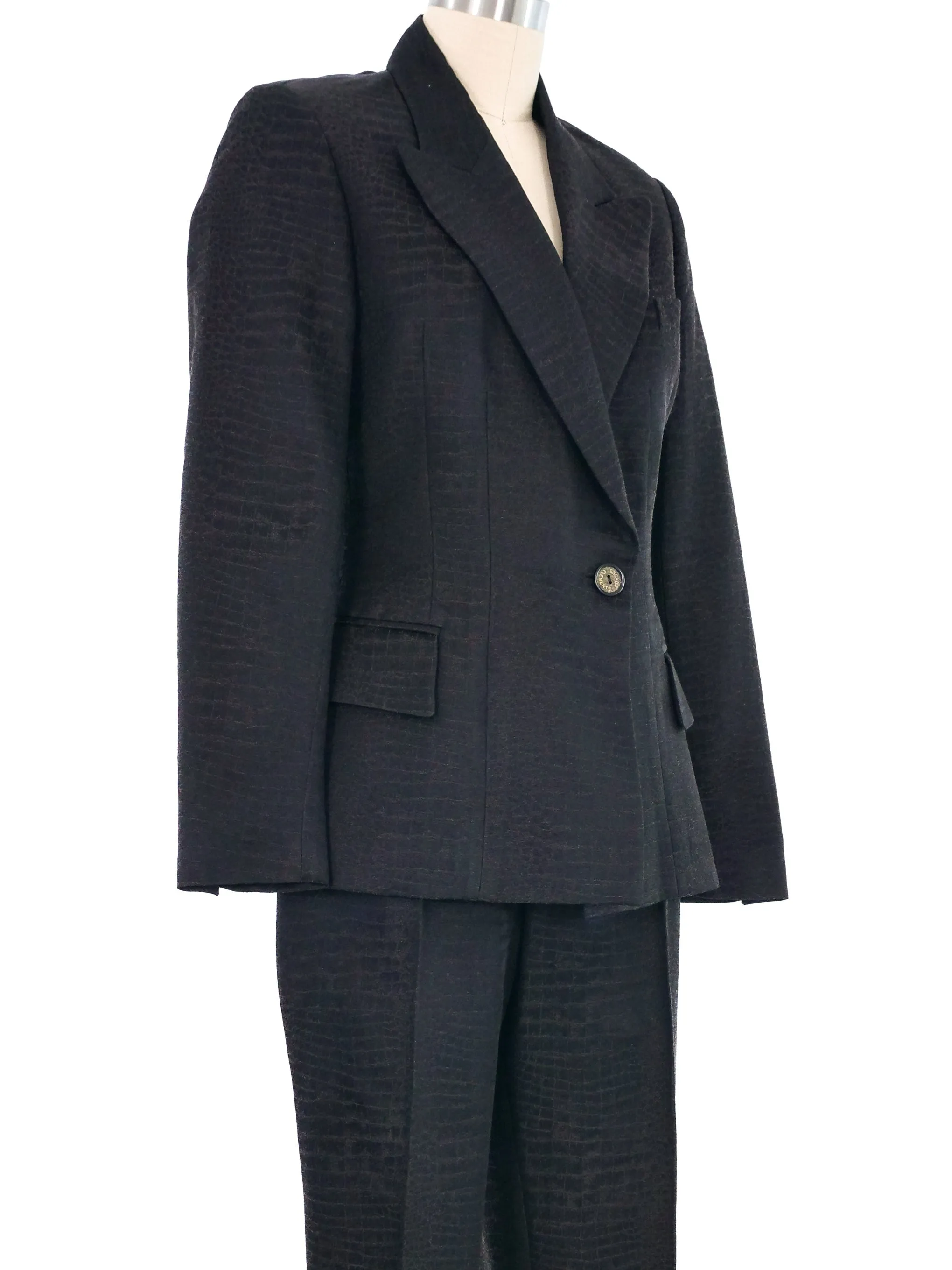 Escada Embossed Reptile Pant Suit