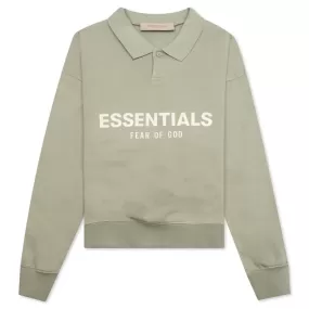 Essentials Kid's L/S Polo - Seafoam