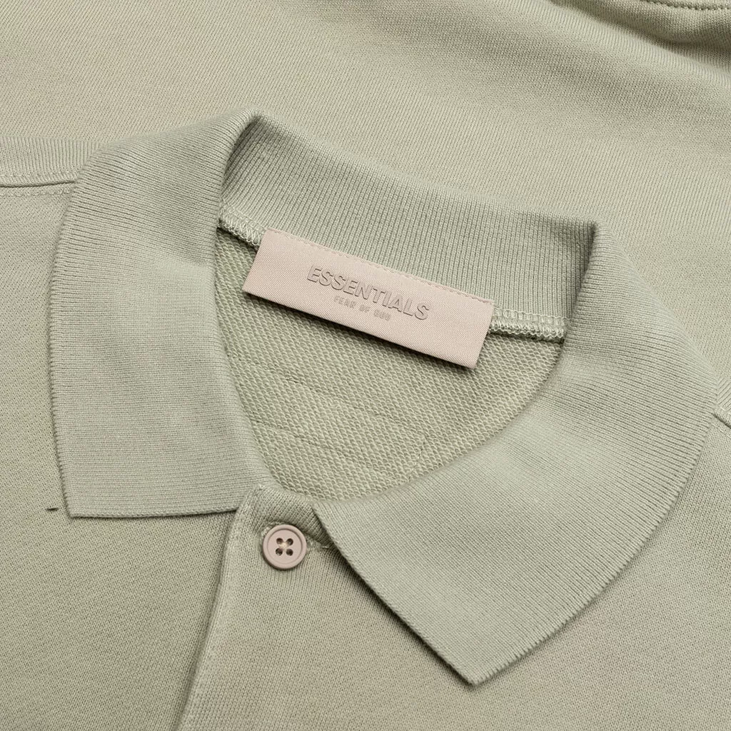 Essentials Kid's L/S Polo - Seafoam