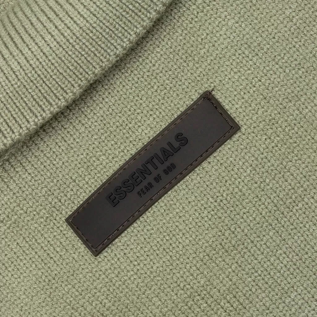 Essentials Knit L/S Polo - Seafoam