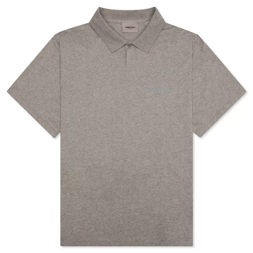 Essentials S/S Polo - Dark Heather Oatmeal