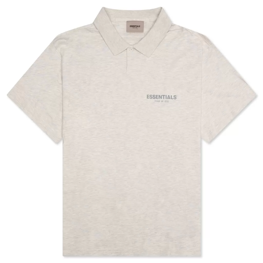 Essentials S/S Polo - Light Heather Oatmeal