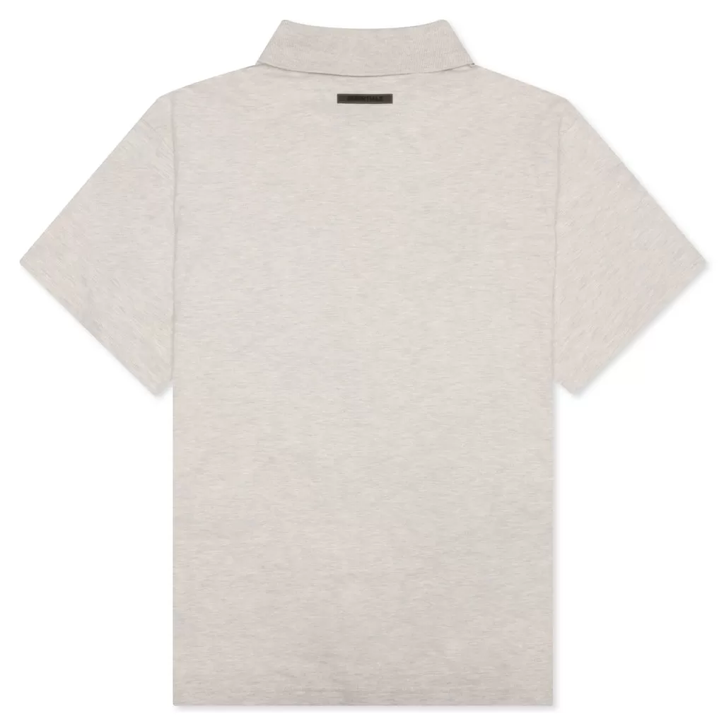 Essentials S/S Polo - Light Heather Oatmeal