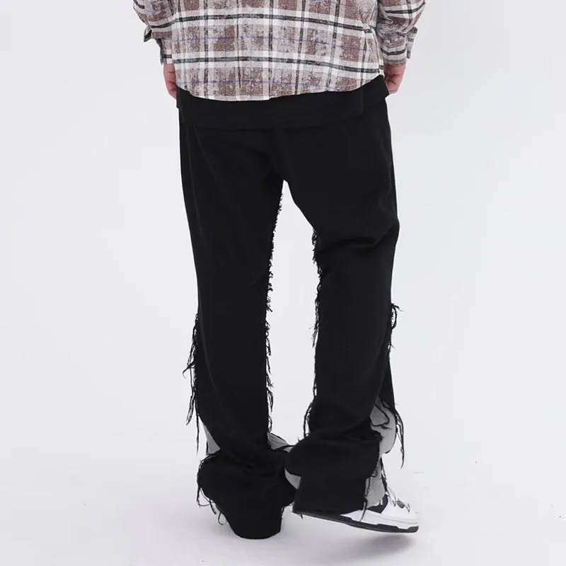 Extreme Aesthetic 'Fringe' Flared Leg Distressed Denim Jeans