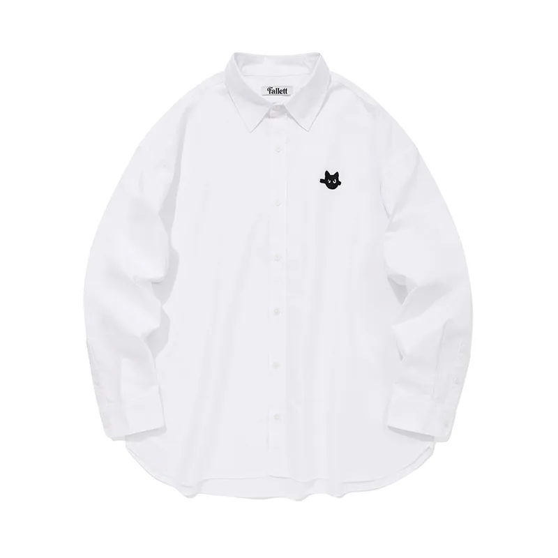 Fallett  |Unisex Street Style Long Sleeves Plain Cotton Logo Shirts