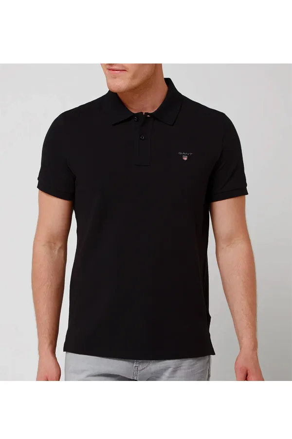 GANT Piqué S/S Polo Regular Black