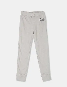 GAP Boys Grey Drawstring Waist Heritage Logo Joggers