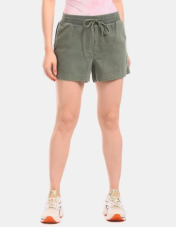 GAP Green Drawstring Waist Woven Pull On Shorts