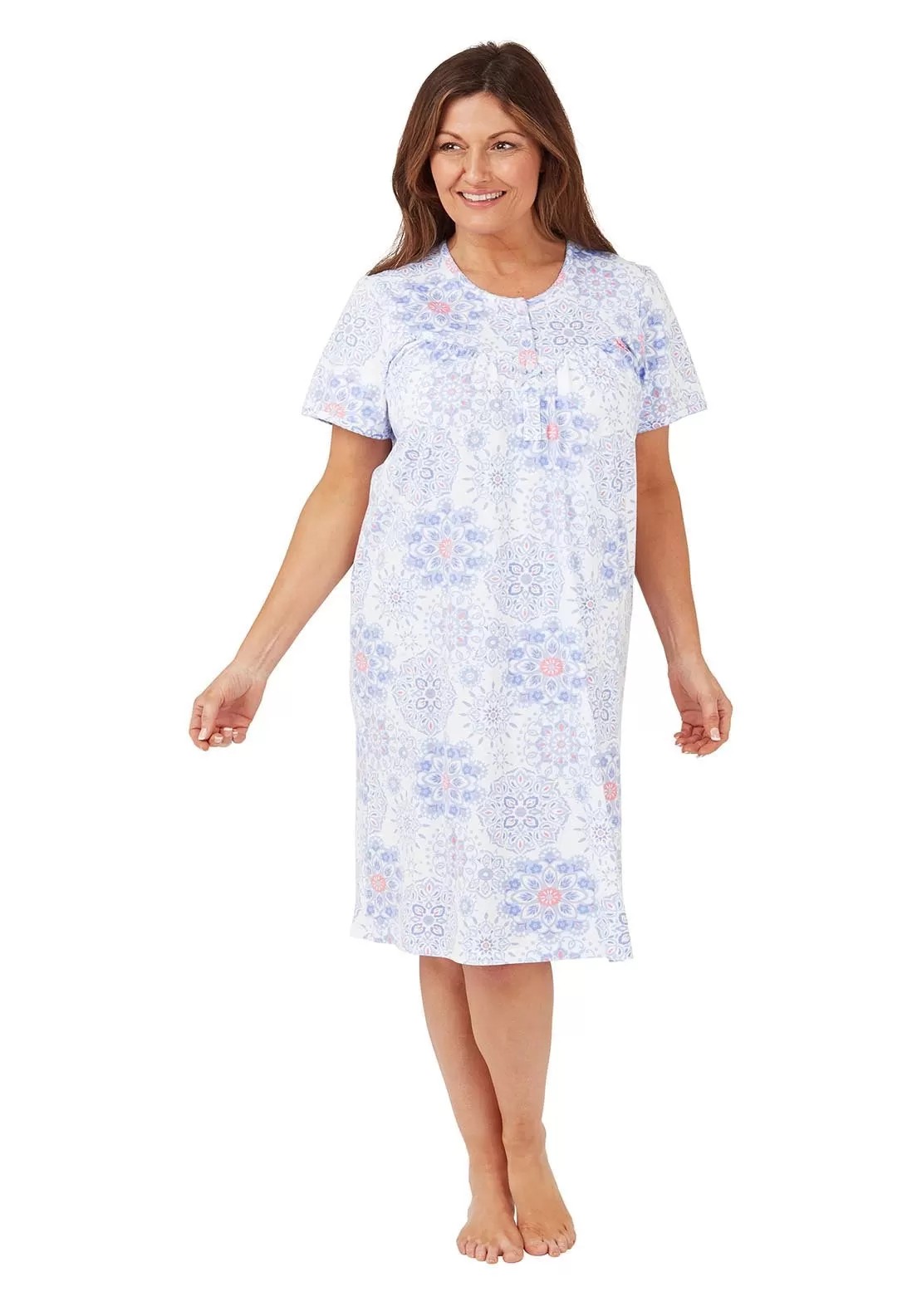 Geo 100% Cotton dress - Blue