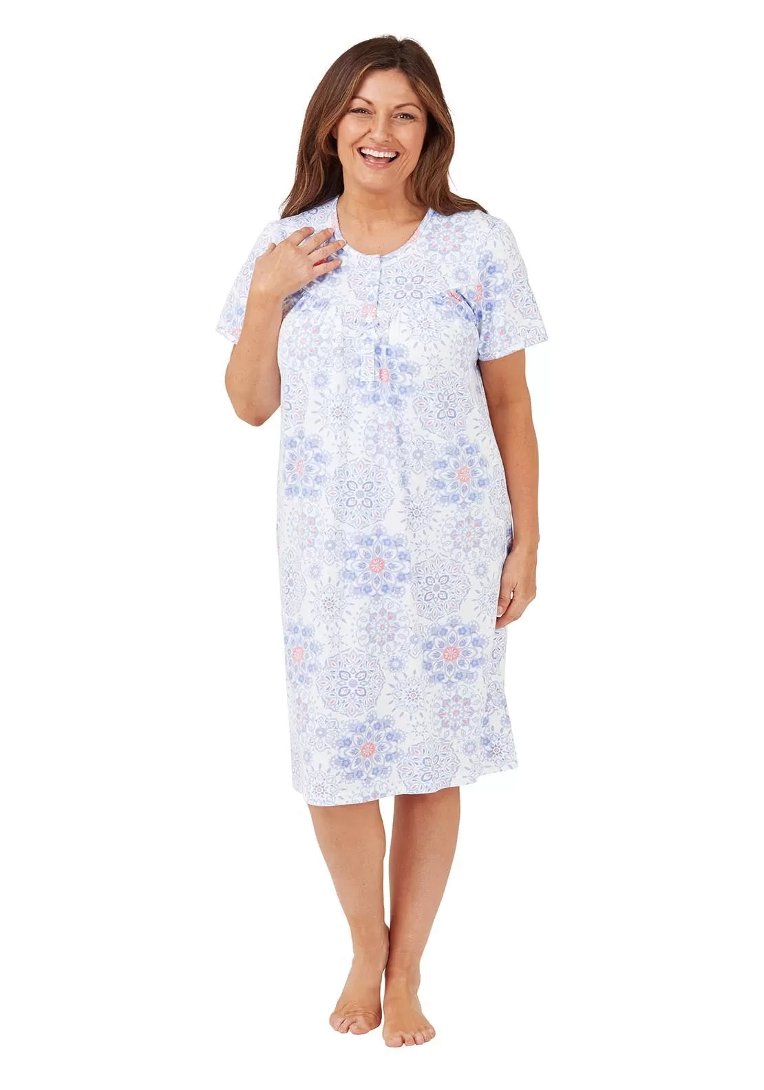 Geo 100% Cotton dress - Blue