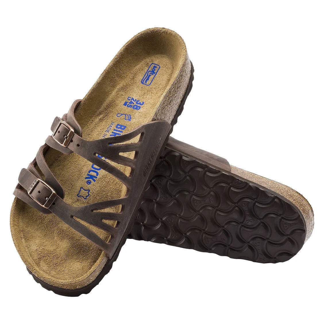 Granada Soft Footbed (Habana: Medium) Oiled Leather Two-Strap Sandal