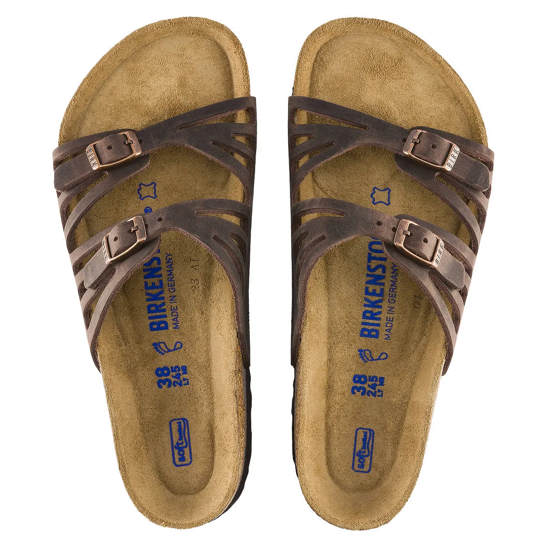 Granada Soft Footbed (Habana: Medium) Oiled Leather Two-Strap Sandal