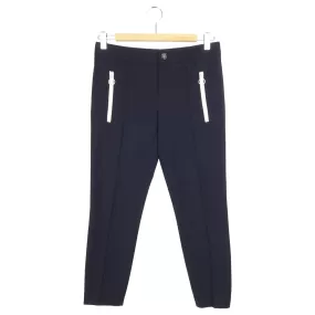 Gucci Navy Blue Stretch Cotton Lionhead Button Trousers - 36