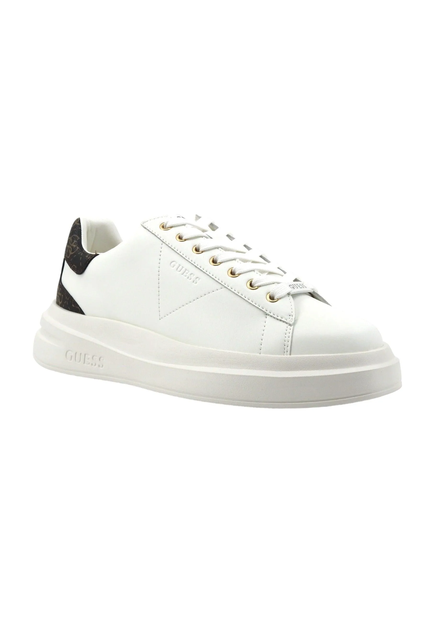 GUESS Sneaker Uomo White Brown Ochre FMPVIBLEA12