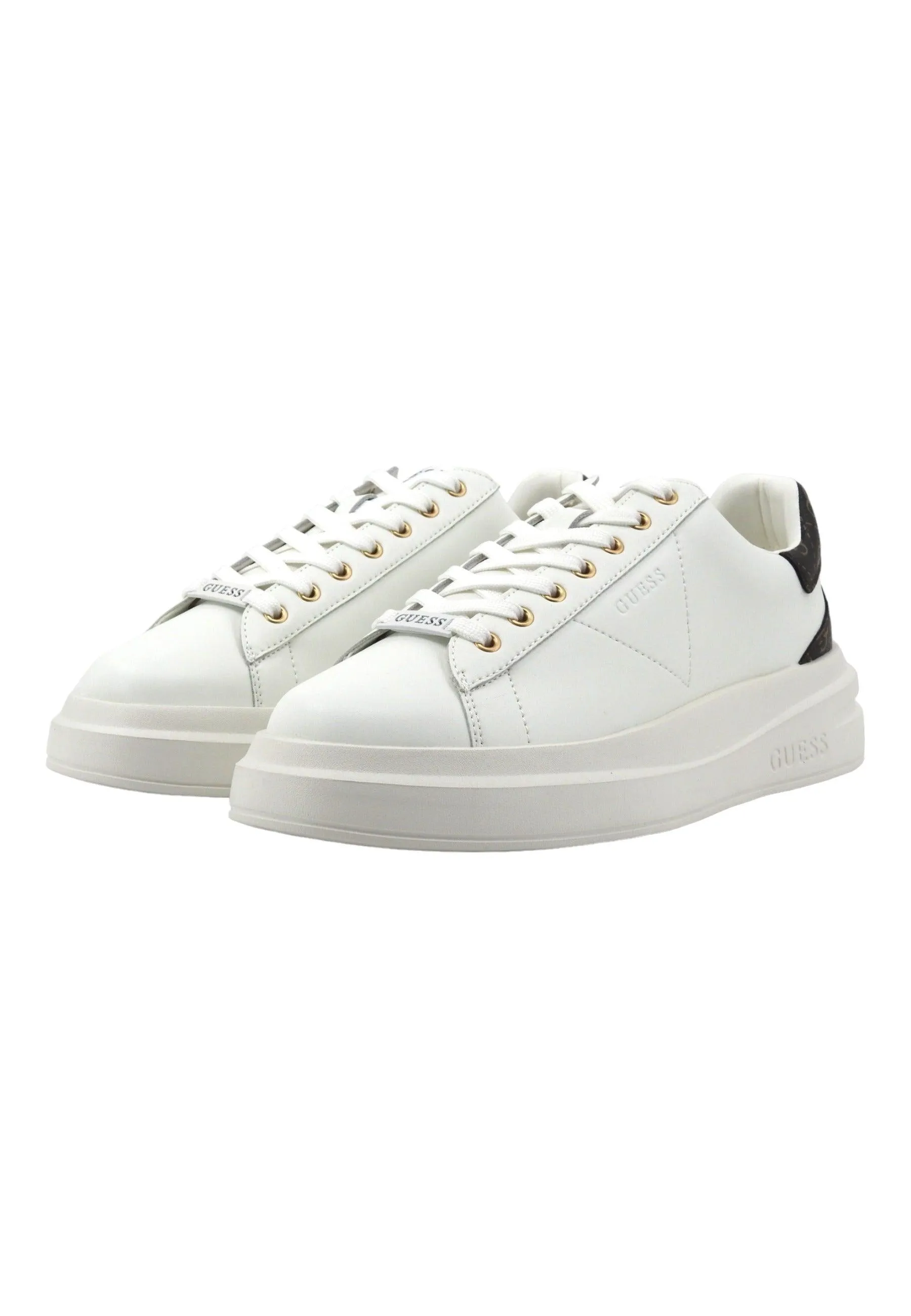 GUESS Sneaker Uomo White Brown Ochre FMPVIBLEA12