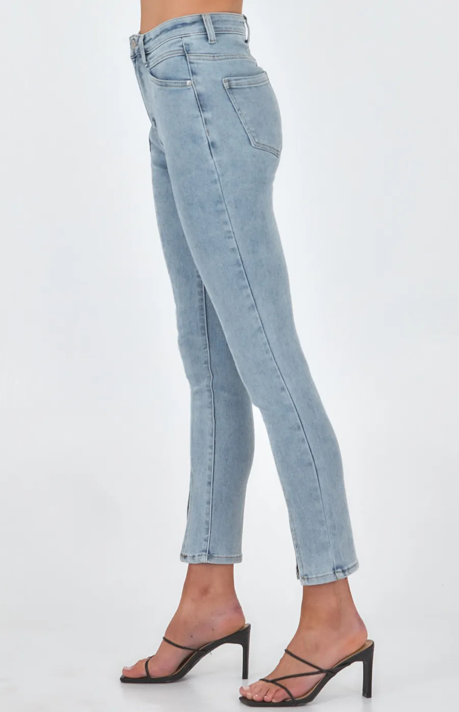 High Waist Denim with Seam and Split Detail (SDM110)