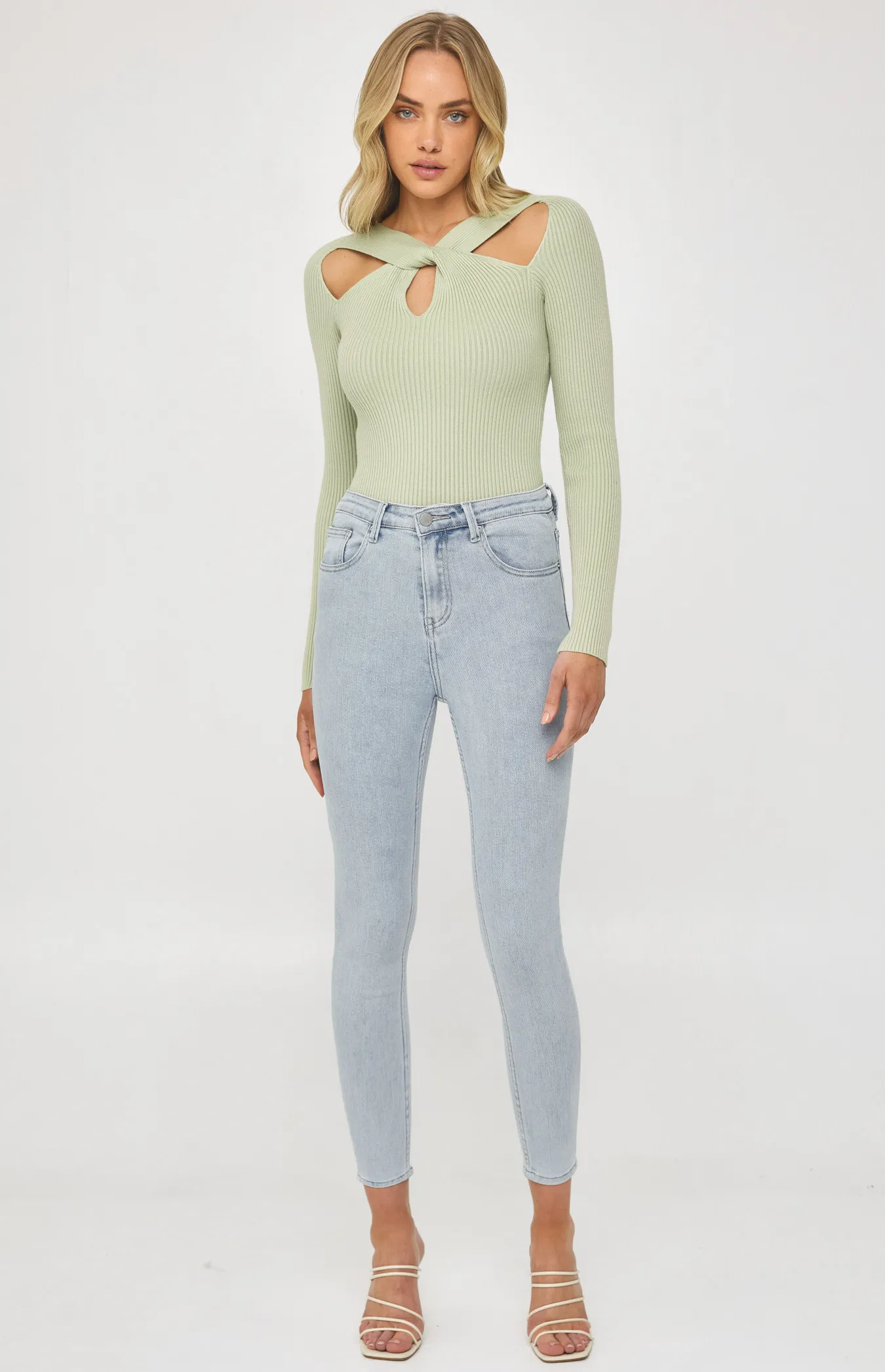 High Waisted Washed Look Denim (SDM102)