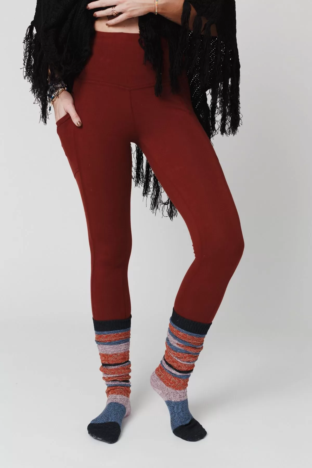 Hot Shot High Rise Leggings - Dark Rust