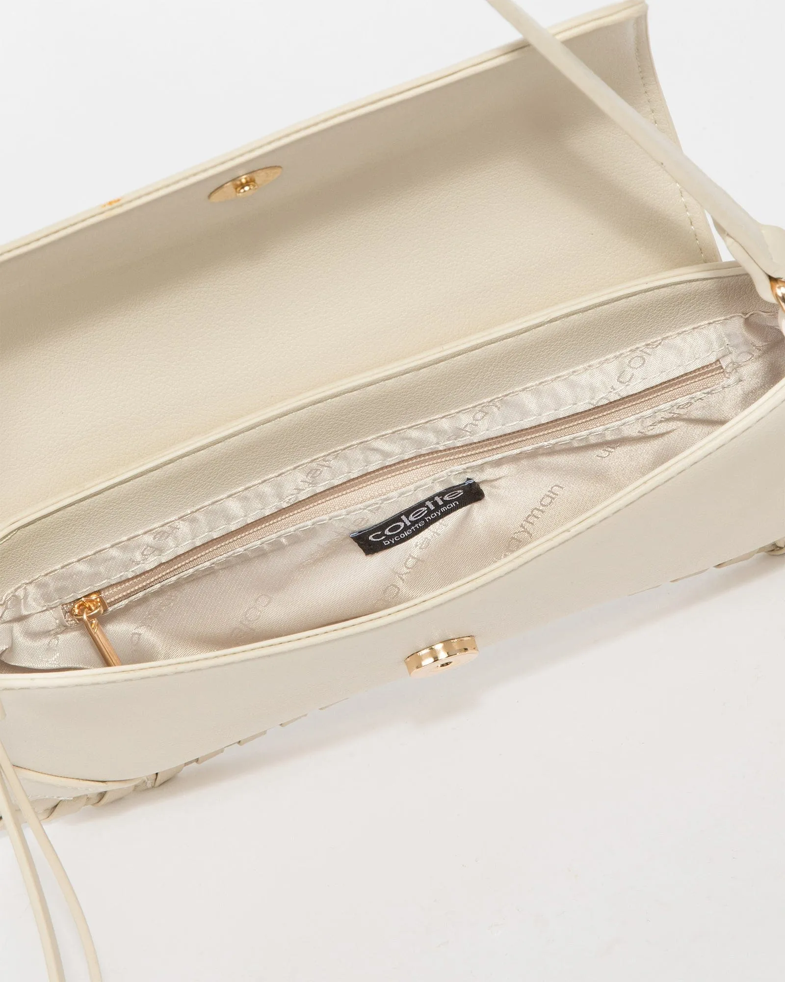 Ivory Pia Curved Shoulder Bag