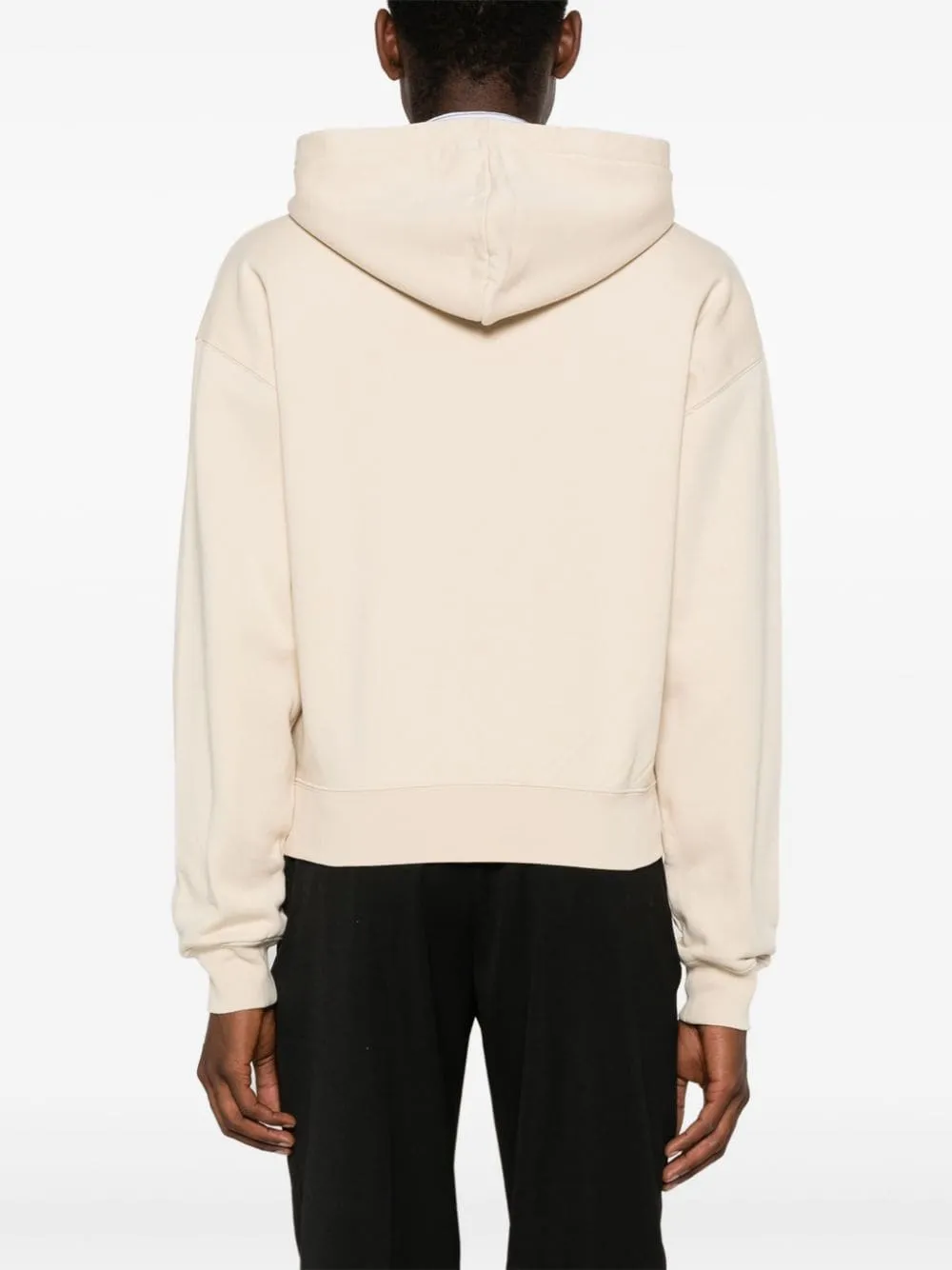 Jacquemus Le Hoodie beige avec logo sur Gros Grain