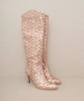 Jewel Disco Knee High Sequin Boots