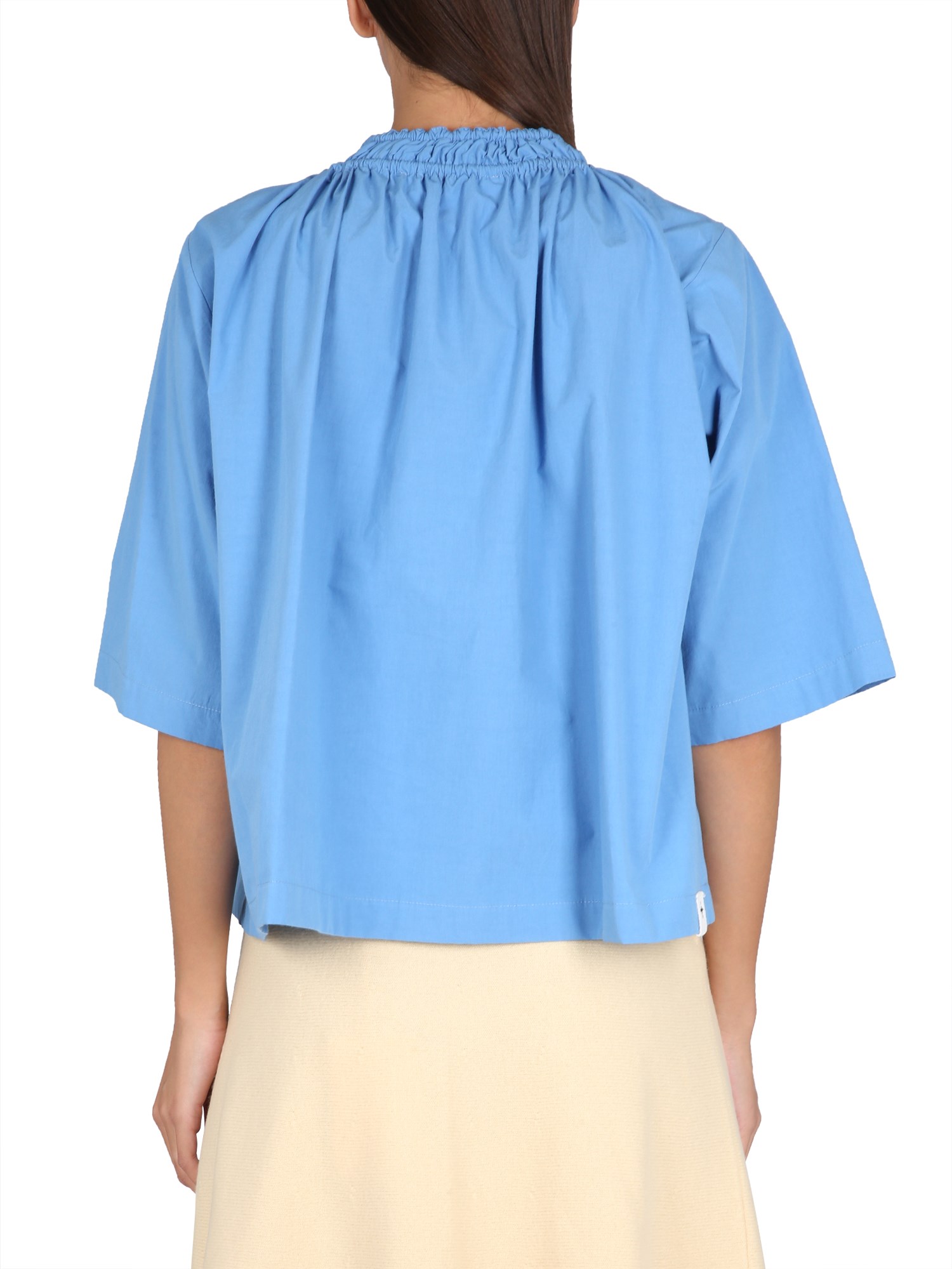 JIL SANDER    COTTON DRAWSTRING TOP