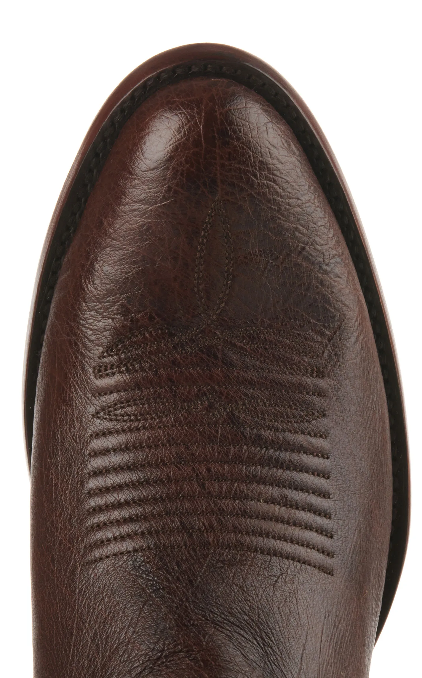 JRC & Sons Men's Cooper Smooth Quill Ostrich Round Toe Exotic Cowboy Boot in Antique Chocolate