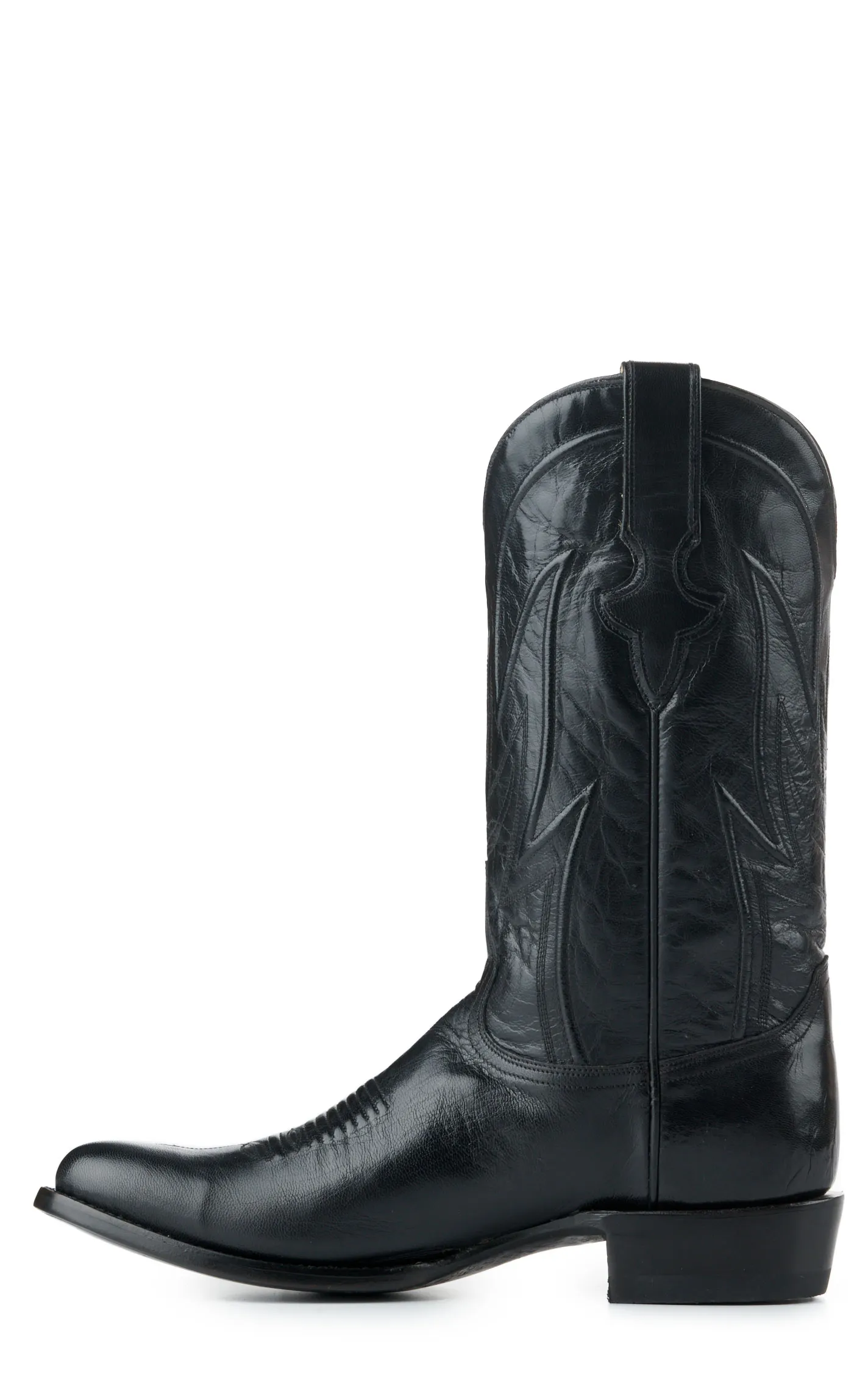 JRC & Sons Men's Creed Domingo Goat Round Toe Cowboy Boot in Black