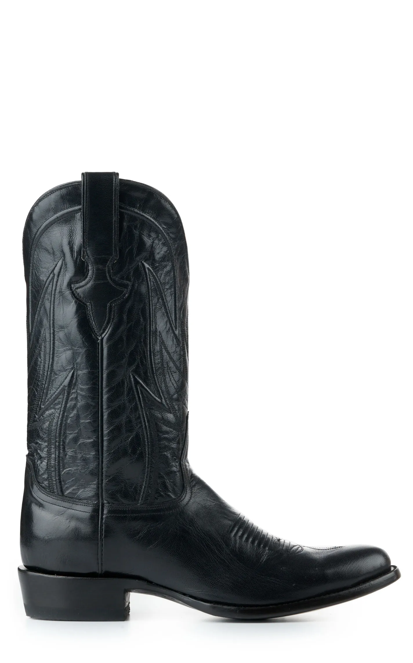 JRC & Sons Men's Creed Domingo Goat Round Toe Cowboy Boot in Black