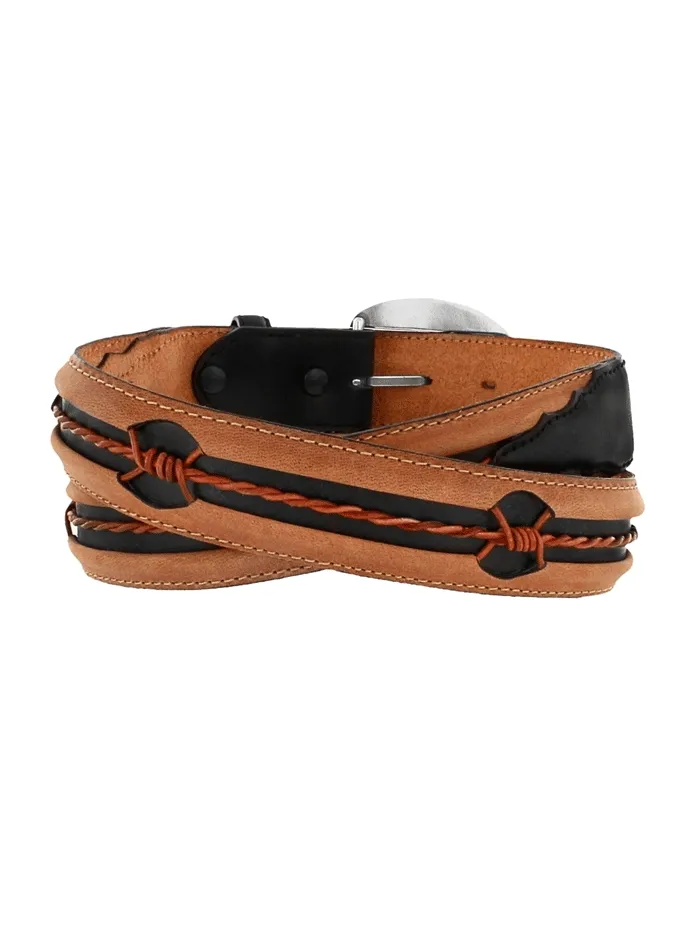 Justin C10813 Mens Fenced In Belt Aged Bark And Black