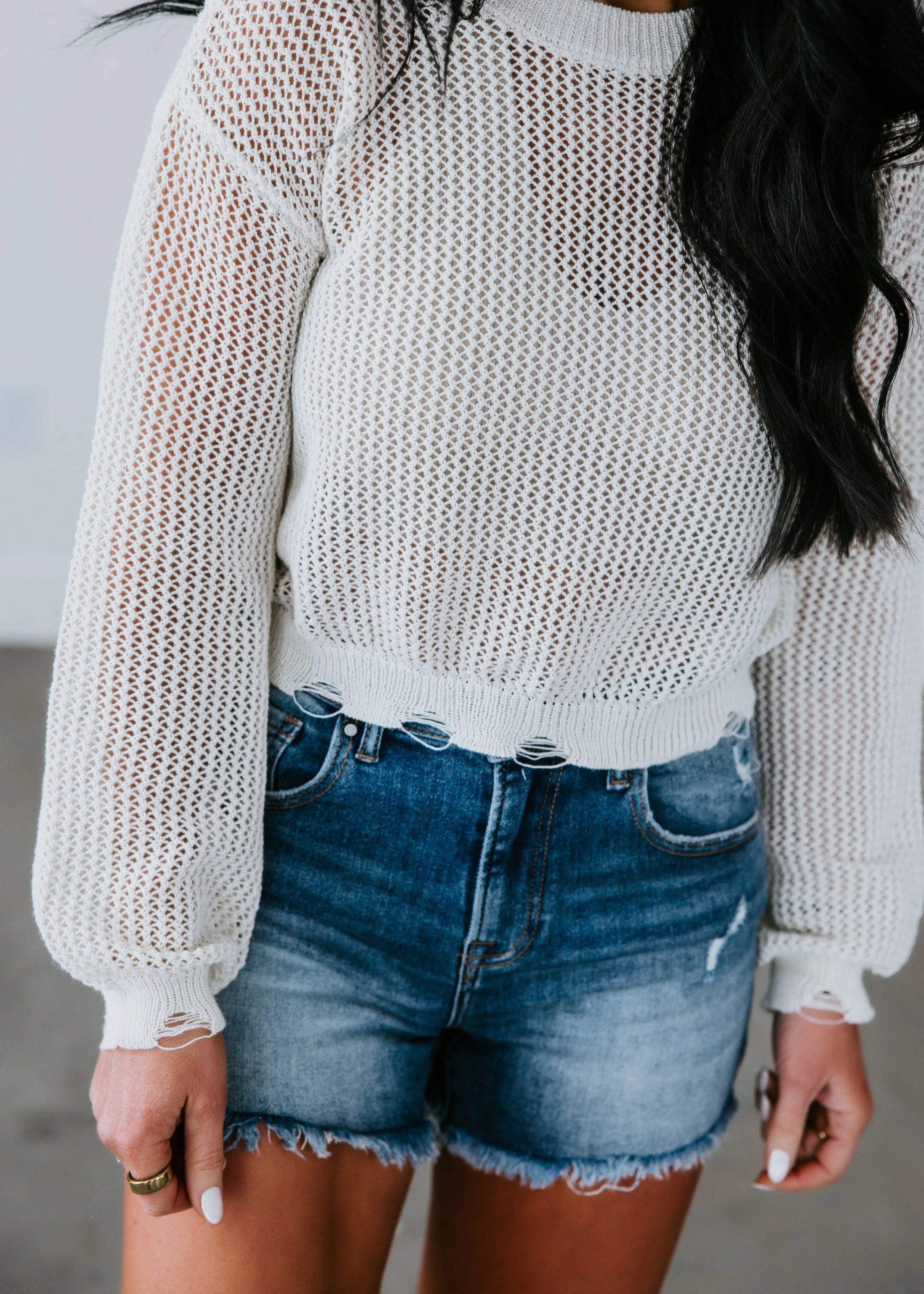 Kali Distressed Knit Sweater