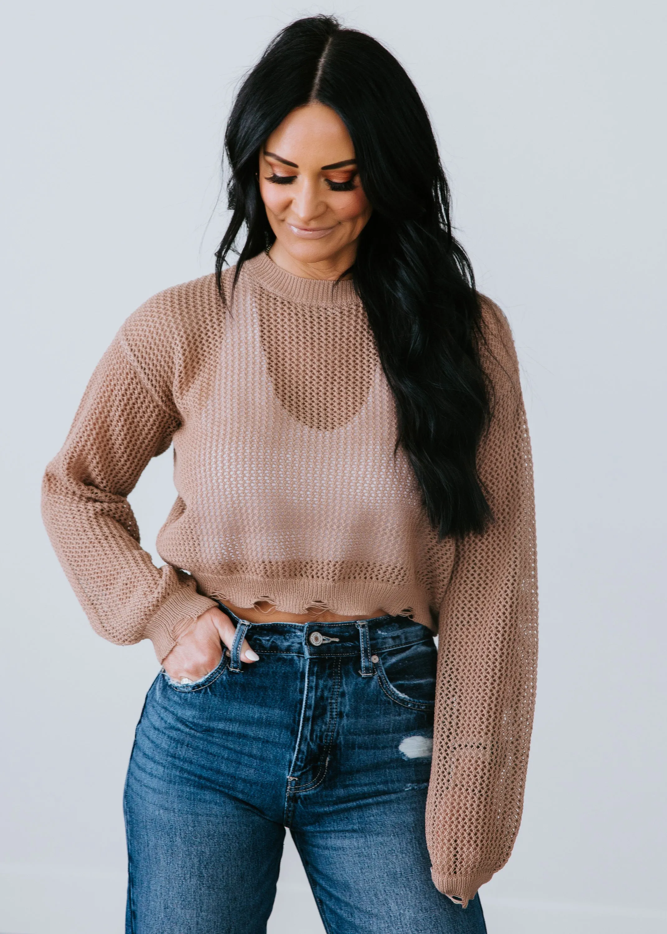 Kali Distressed Knit Sweater