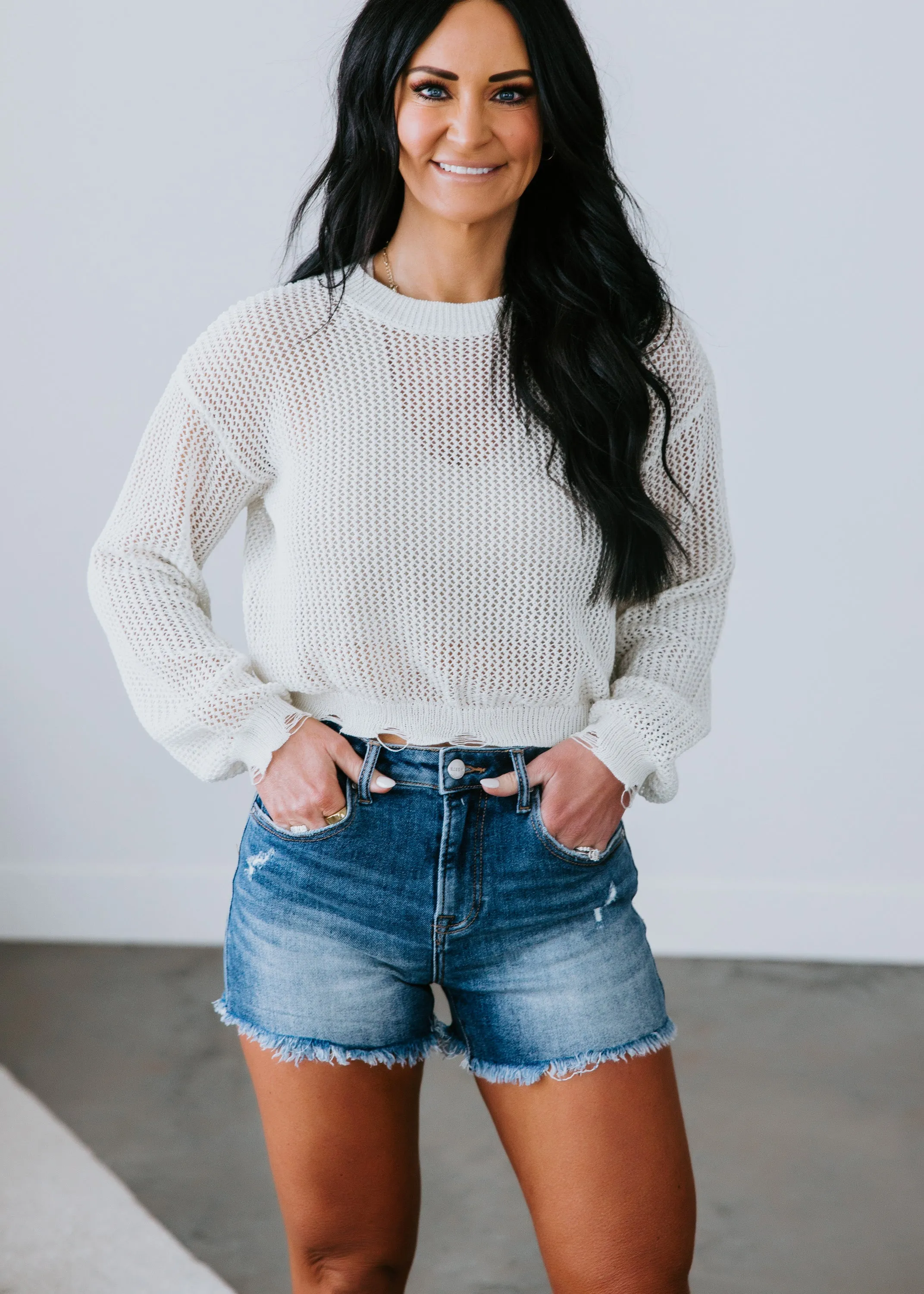 Kali Distressed Knit Sweater