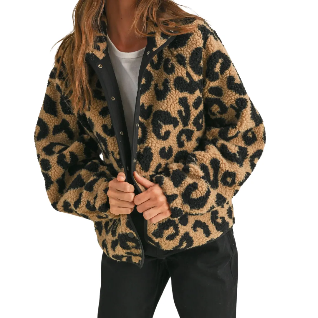 LEOPARD SHERPA JACKET