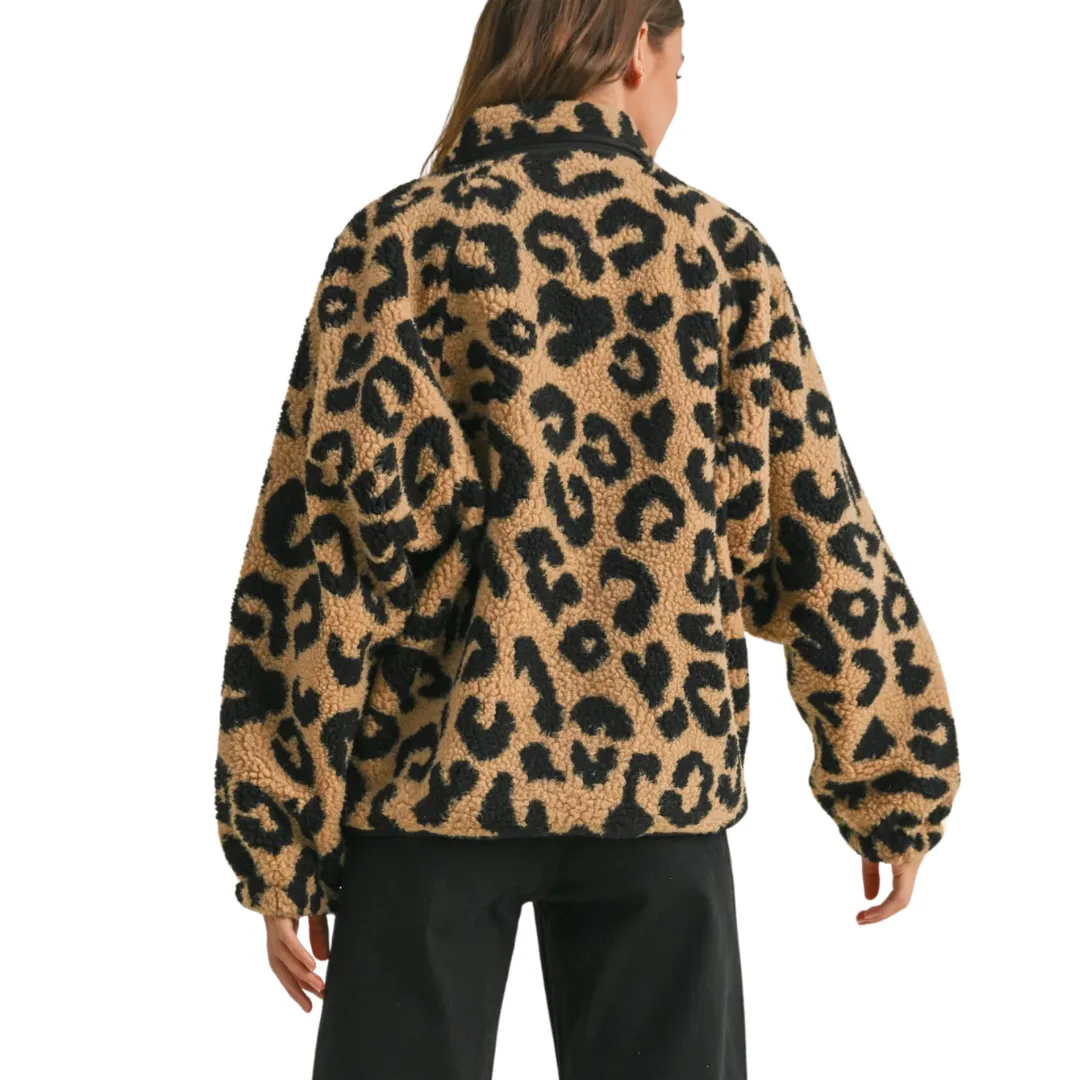 LEOPARD SHERPA JACKET