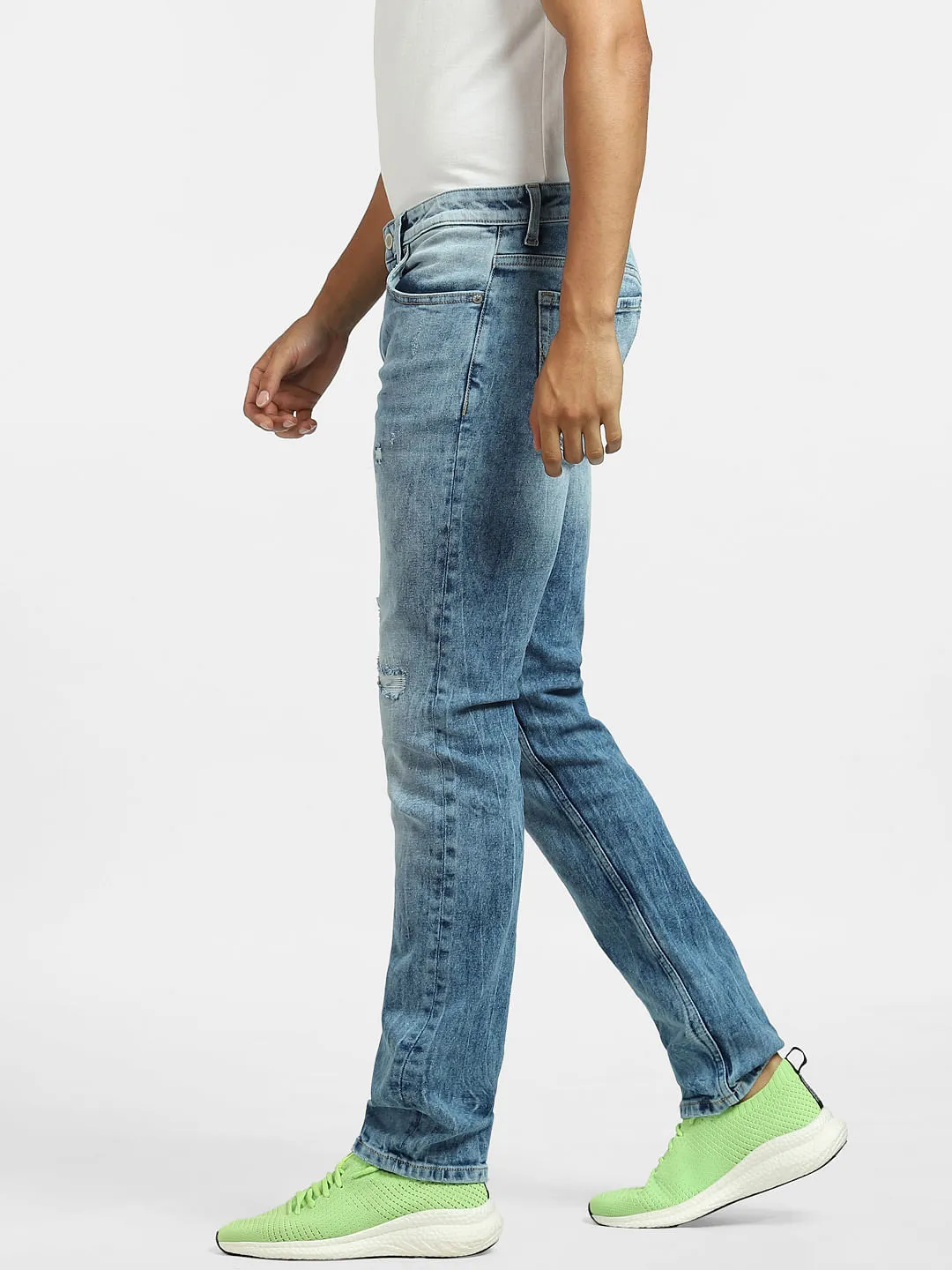 Light Blue Low Rise Distressed Glenn Slim Jeans