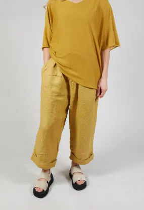 Linen Bragoni Trousers in Sun Yellow