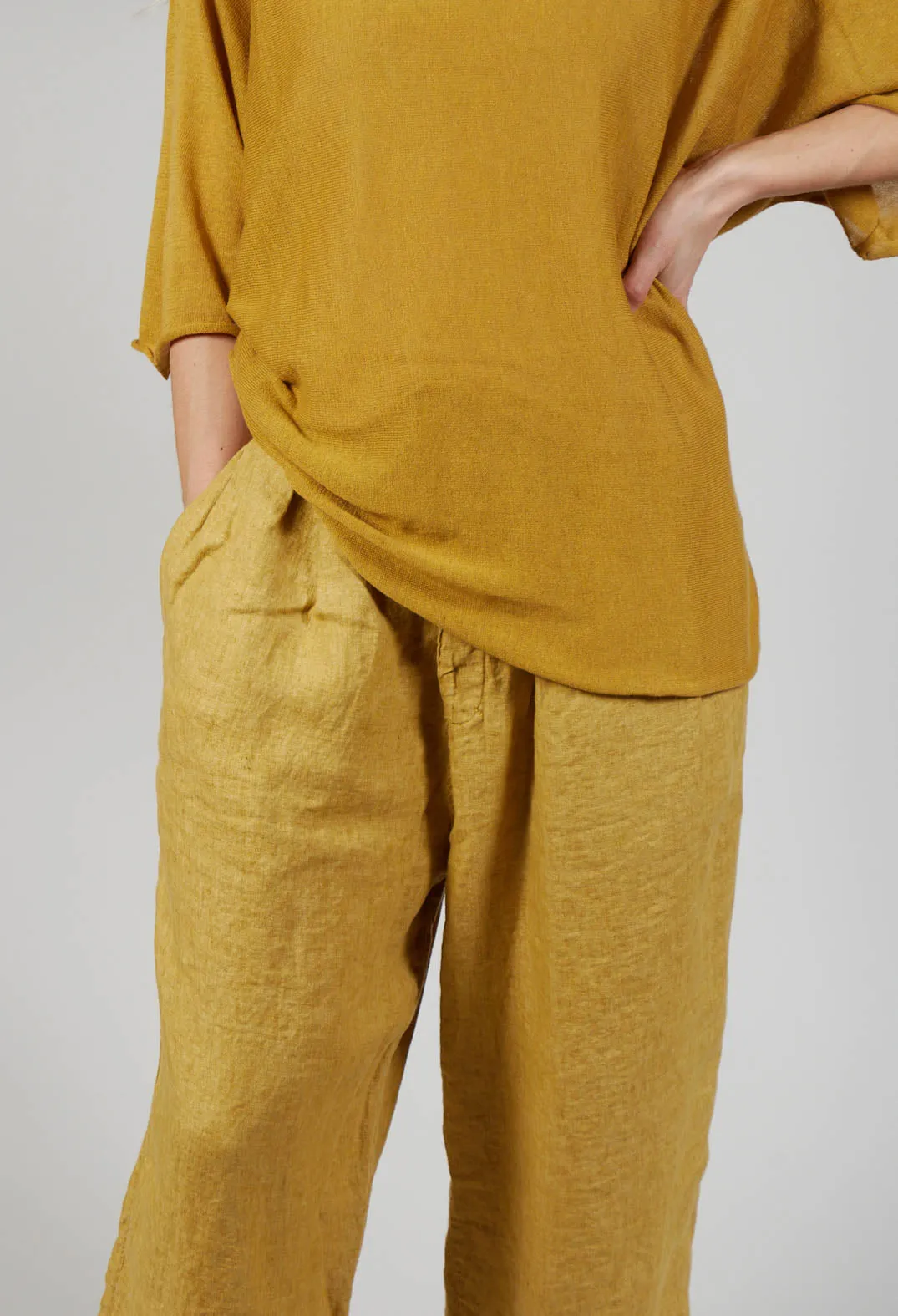 Linen Bragoni Trousers in Sun Yellow