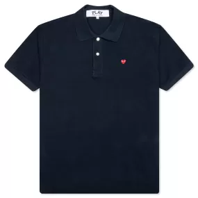 Little Red Heart Polo Shirt - Navy