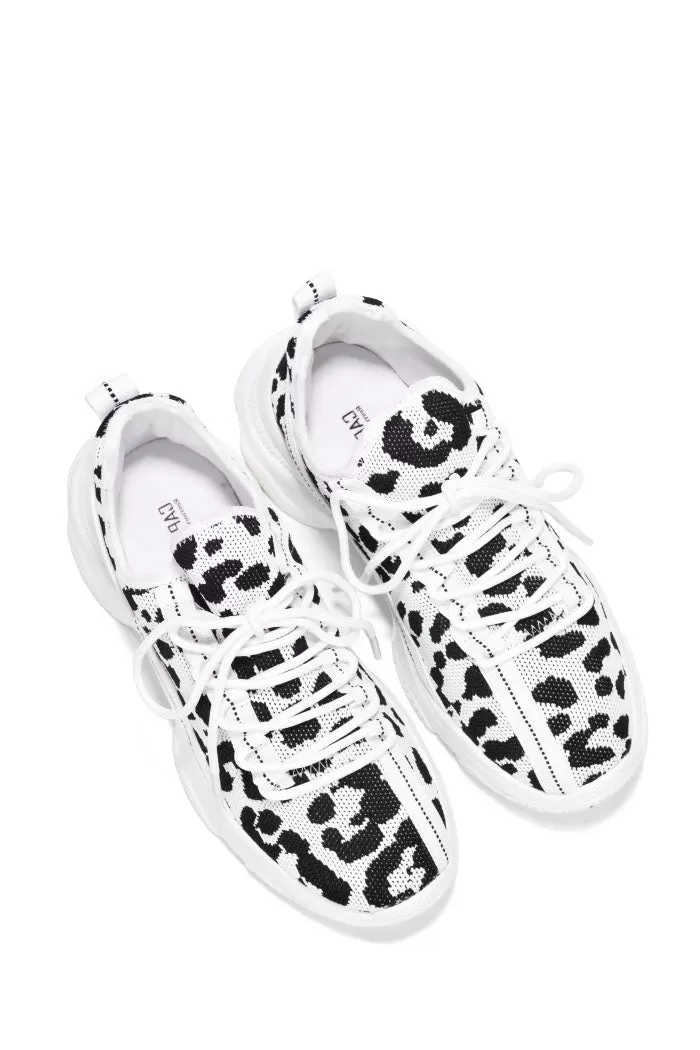 Low Top Rhinestone Sneakers - Animal