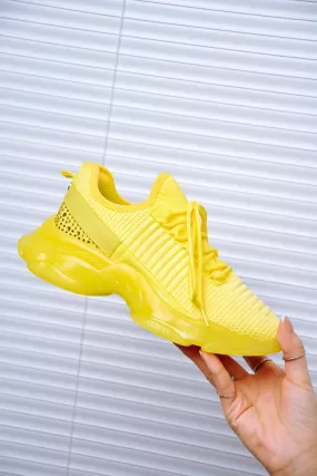 Low Top Rhinestone Sneakers - Yellow