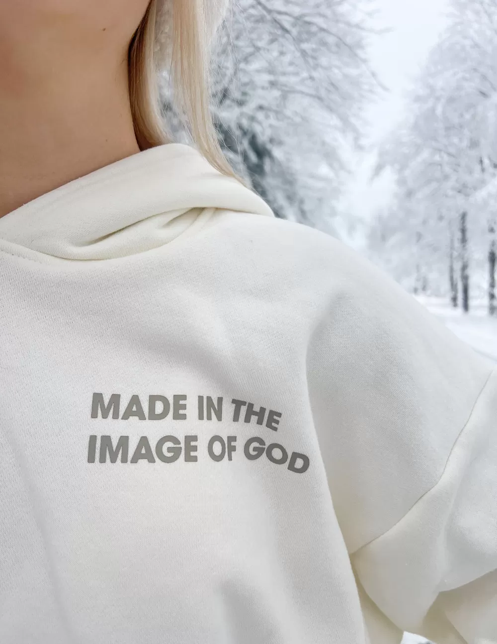 Made in the Image of God Cream Hoodie