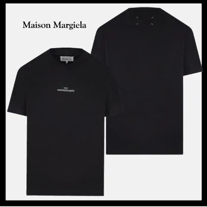 Maison Margiela  |Crew Neck Plain Cotton Short Sleeves Logo Designers