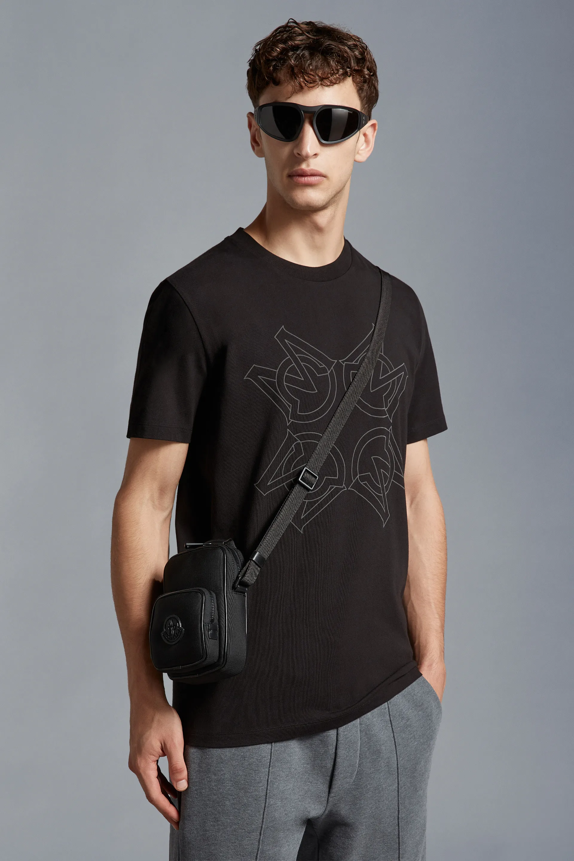 MONCLER  |Crew Neck Street Style Short Sleeves Logo