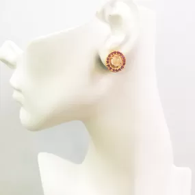 Moonstone & Rhodolite Earring Jacket Separates Earrings