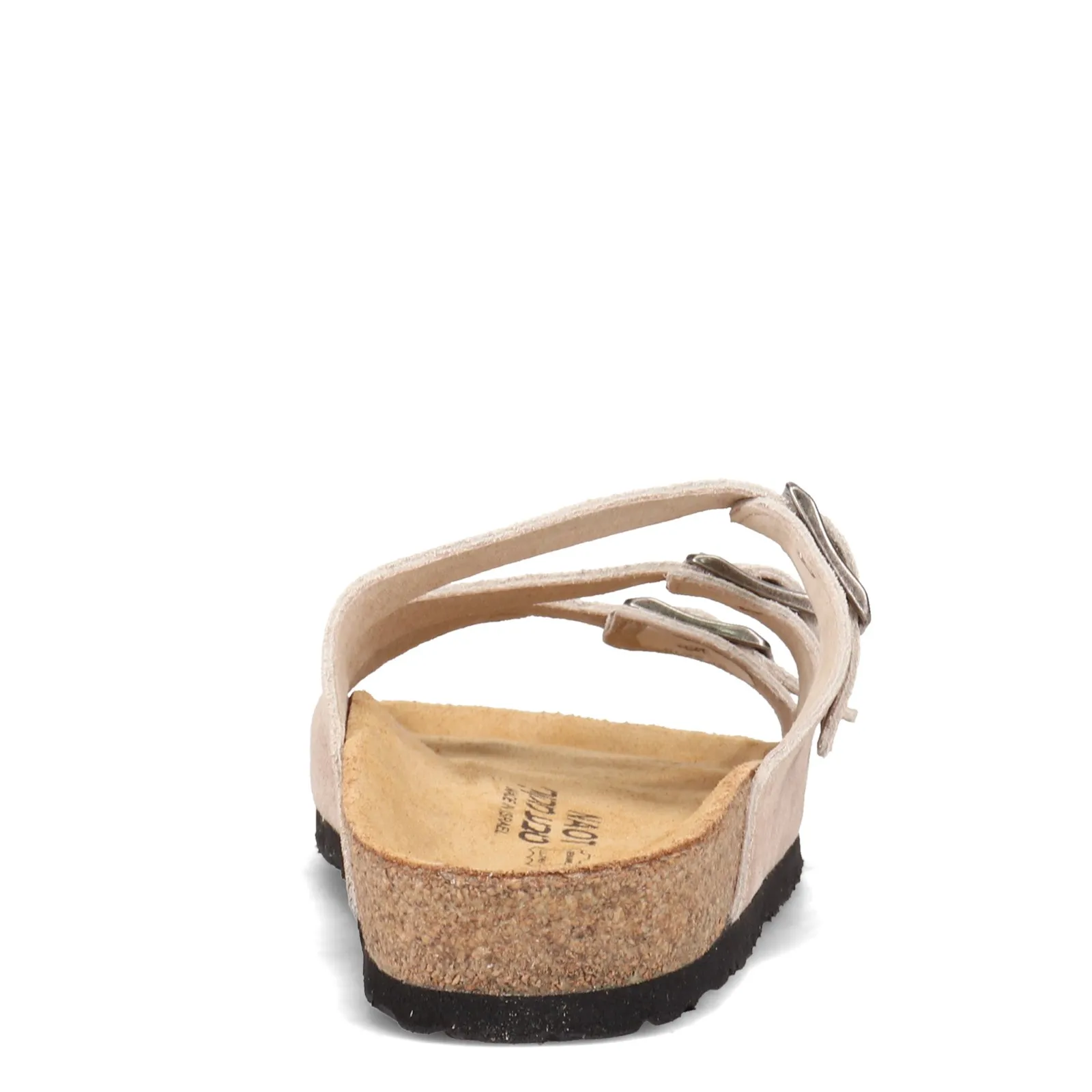 Naot Womens Austin Three Strap Sandal- Sand Stone Suede