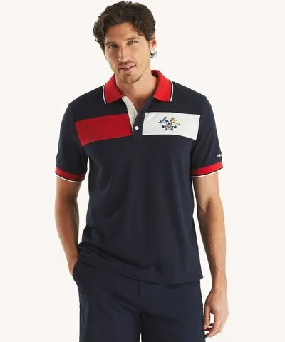 Nautica Mens Classic Fit Pieced Polo